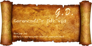 Gerencsér Dávid névjegykártya