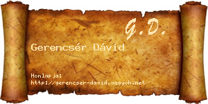 Gerencsér Dávid névjegykártya